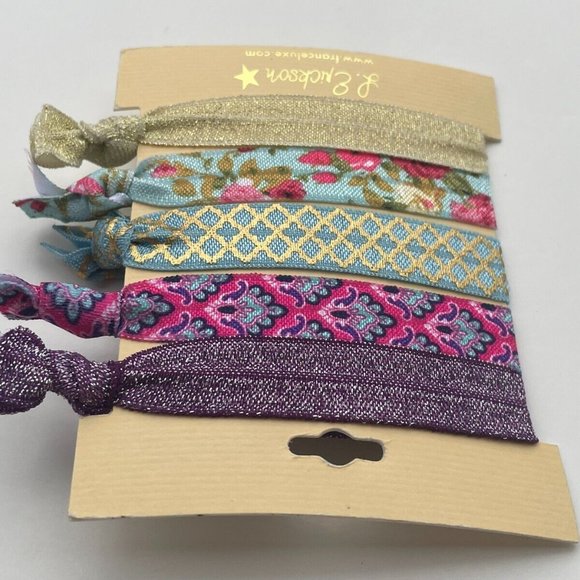 France Luxe L.Erickson Women Hair Ties Set of 5 Hair Pony Multi color Pony Tails - Picture 5 of 8